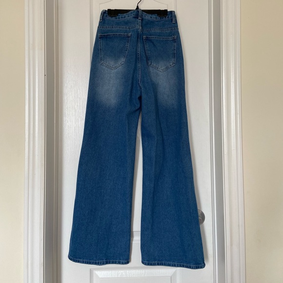 shein - dark blue flare jeans - Picture 2 of 3